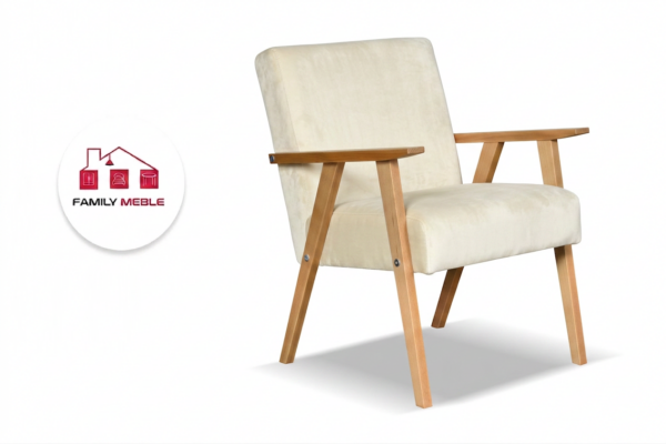 Family Meble — Zestaw wypoczynkowy sofa 2-os 2 fotele welur beżowy Soler Family Meble