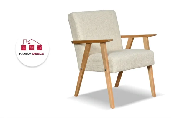 Family Meble — Zestaw wypoczynkowy sofa 2-os 2 fotele retro vintage szenil welur beż Soler