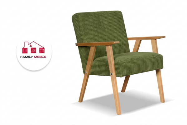 Family Meble — Zestaw wypoczynkowy sofa 2-os 2 fotele welurowy zielony Soler Family Meble