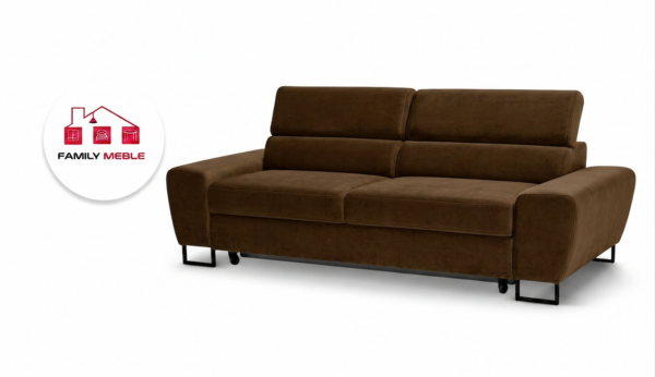 Family Meble — Zestaw wypoczynkowy sofa kanapa 2 fotele brązowy salonu Savio Family Meble