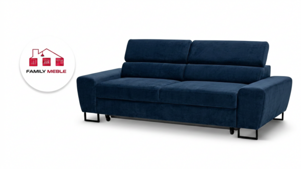 Family Meble — Zestaw wypoczynkowy sofa kanapa 2 fotele niebieski salon Savio Family Meble