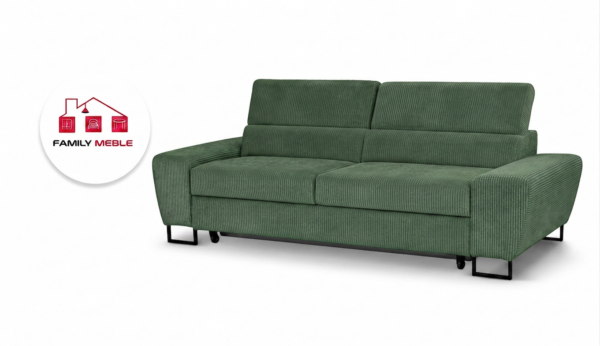 Family Meble — Zestaw wypoczynkowy sofa kanapa 2 fotele zielony sztruks Savio Family Meble