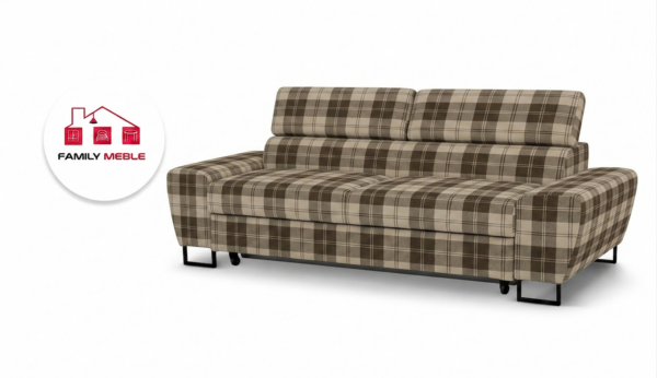 Family Meble — Zestaw wypoczynkowy sofa kanapa 2 fotele beż kratka Savio Family Meble