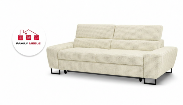 Family Meble — Zestaw wypoczynkowy sofa kanapa 2 fotele beż szenil komfortowy SAVIO Family