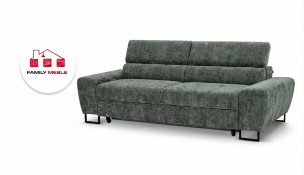 Family Meble — Zestaw wypoczynkowy sofa kanapa 2 fotele szary szenil Savio Family Meble