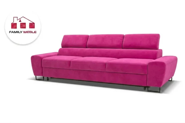 Family Meble — Zestaw wypoczynkowy sofa 3 kanapa fotele różowy fuksja wygodna Savio Family