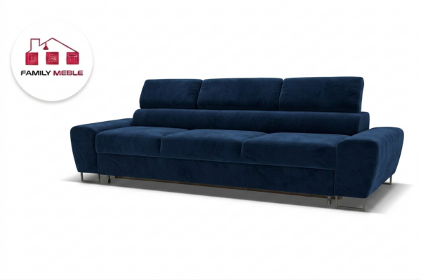 Family Meble — Zestaw wypoczynkowy sofa 3 kanapa fotele niebieski Savio Family Meble