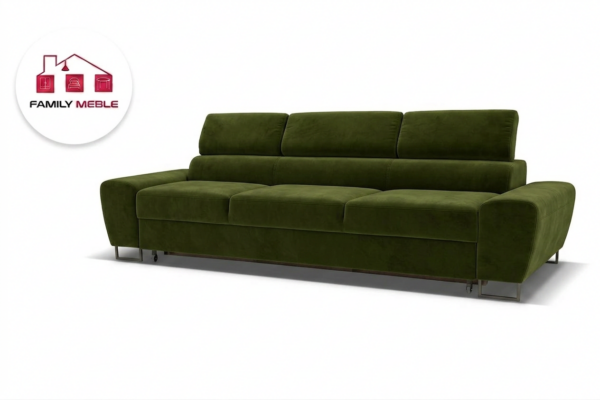 Family Meble — Zestaw wypoczynkowy sofa 3 kanapa fotele jasno zielony khaki Savio Family