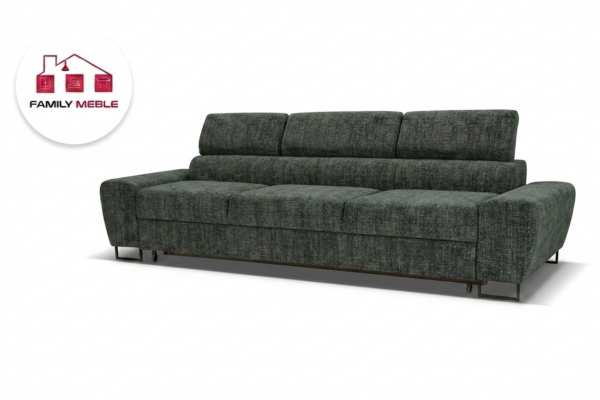 Family Meble — Zestaw wypoczynkowy sofa 3 kanapa fotele szary szenil Savio Family Meble