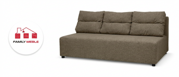 Family Meble — Zestaw wypoczynkowy sofa 3 kanapa fotele brąz boucla KIMO FAMILY MEBLE