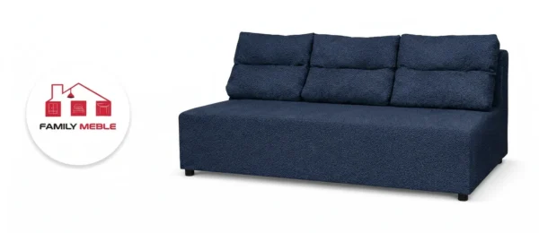 Family Meble — Zestaw wypoczynkowy sofa 3 kanapa fotele granatowy welur boucla KIMO Family