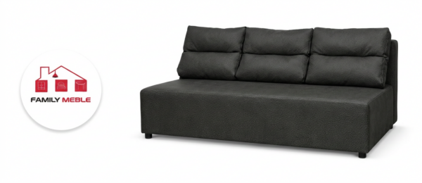 Family Meble — Zestaw wypoczynkowy sofa 3 kanapa fotele czarny szary KIMO Family Meble