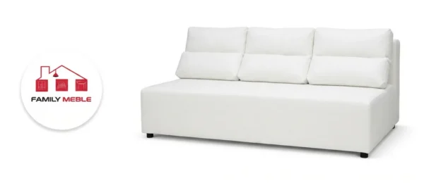 Family Meble — Zestaw wypoczynkowy sofa 3 kanapa fotele biały ekoskóra Kimo Family Meble