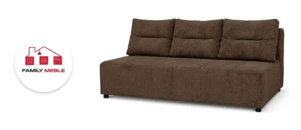 Family Meble — Zestaw wypoczynkowy sofa kanapa fotele brązowy sztruks wygodna KIMO Family