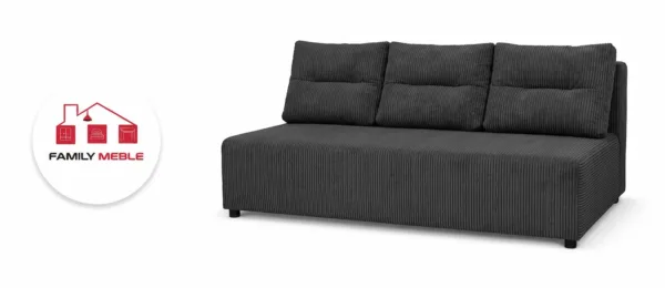 Family Meble — Zestaw wypoczynkowy sofa 3 kanapa fotele czarny sztruks Kimo Family Meble