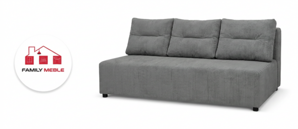 Family Meble — Zestaw wypoczynkowy sofa 3 kanapa fotele szary sztruks Kimo Family Meble