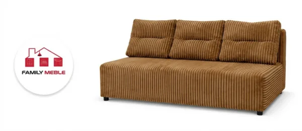 Family Meble — Zestaw wypoczynkowy sofa 3 kanapa fotele rudy sztruks wygodny Kimo Family