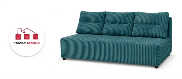 Family Meble — Zestaw wypoczynkowy sofa kanapa fotele niebieski sztruks KIMO Family Meble