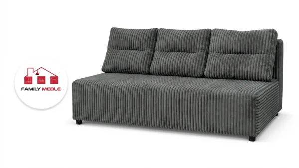 Family Meble — Zestaw wypoczynkowy sofa kanapa fotele szary antracyt sztruks wygodny Kimo