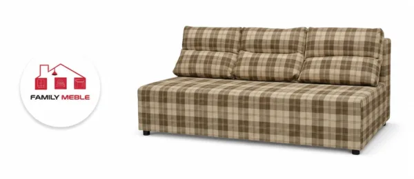 Family Meble — Zestaw wypoczynkowy sofa 3 kanapa fotele brąz kratka Kimo Family Meble