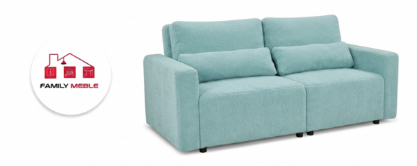 Family Meble — Zestaw wypoczynkowy sofa 2 kanapa fotele jasny niebieski Komo Family meble