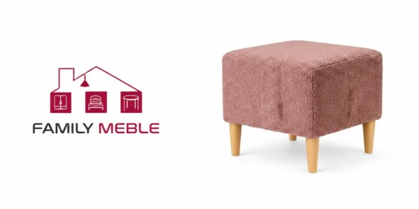 Family Meble — Ari pufa tapicerowana puf podnóżek siedzisko salonu różowa Family Meble