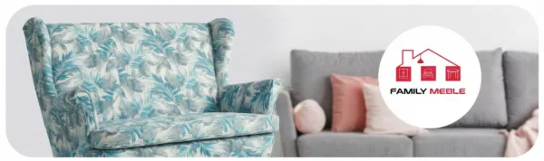 Family Meble — Sofa Kanapa Uszak Skandynawska monstera na sprężynach salonu Family Meble