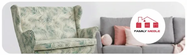Family Meble — Sofa Kanapa Uszak Skandynawska odcienie beżu dwuosobowa salonu Family Meble