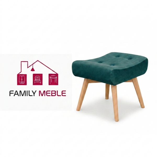 Family Meble — Vika Pufa skandynawska puf Podnóżek Siedzisko Salonu turkusowa Family Meble