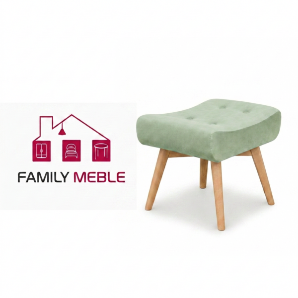 Family Meble — Vika Pufa skandynawska puf Podnóżek Siedzisko Salonu miętowa Family Meble