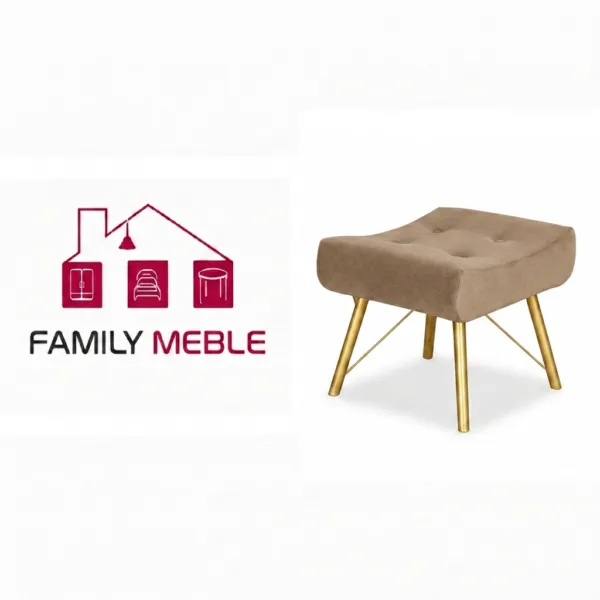 Family Meble — Luna Pufa skandynawska puf Podnóżek Siedzisko Salonu beżowa Family Meble