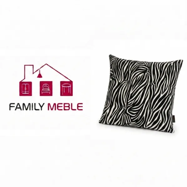 Family Meble — Poduszka dekoracyjna jasiek 45 x 45 poszewka czarny tkanina Family Meble