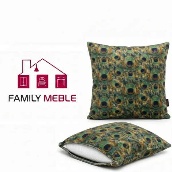 Family Meble — Poduszka dekoracyjna jasiek 45 x 45 poszewka butelkowa zieleń Family Meble