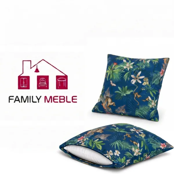 Family Meble — Poduszka dekoracyjna jasiek 45 x 45 poszewka niebieski tkanina Family Meble