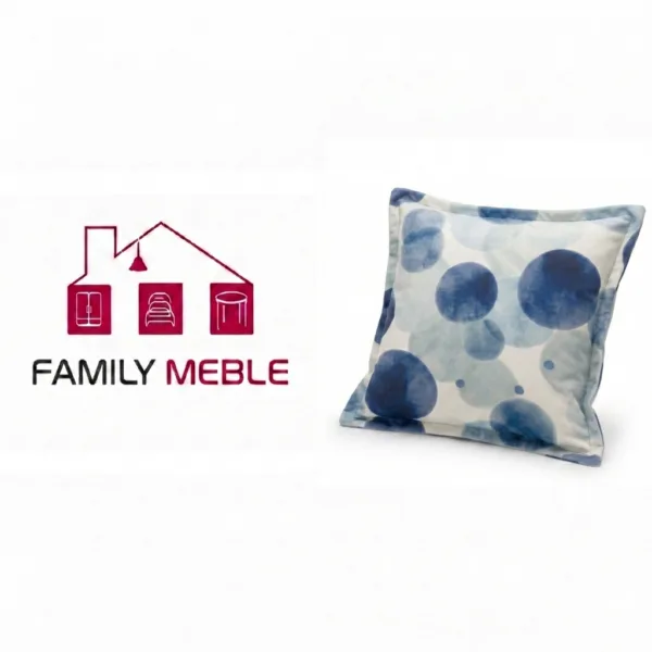 Family Meble — Poduszka dekoracyjna jasiek 45 x 45 poszewka niebieski tkanina Family Meble