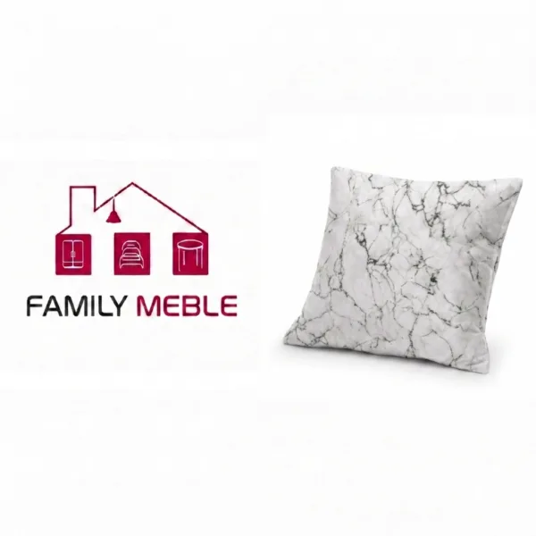 Family Meble — Poduszka dekoracyjna jasiek 45 x 45 poszewka biały tkanina Family Meble