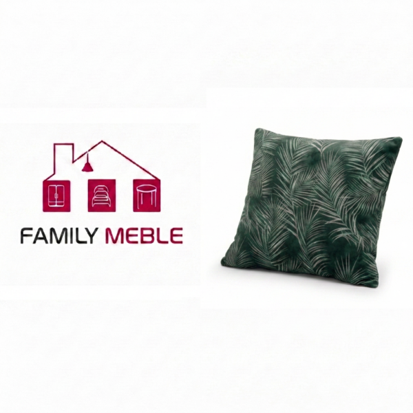 Family Meble — Poduszka dekoracyjna jasiek 45 x 45 poszewka ciemnozielony tkanina Family