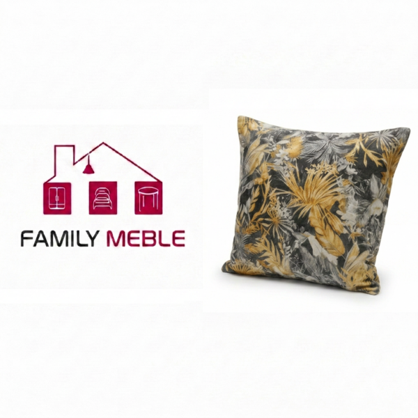 Family Meble — Poduszka dekoracyjna jasiek 45 x 45 poszewka czarny Family Meble