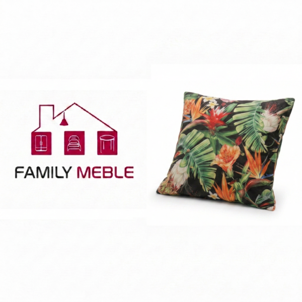 Family Meble — Poduszka dekoracyjna jasiek 45 x 45 poszewka dark zielony Family Meble