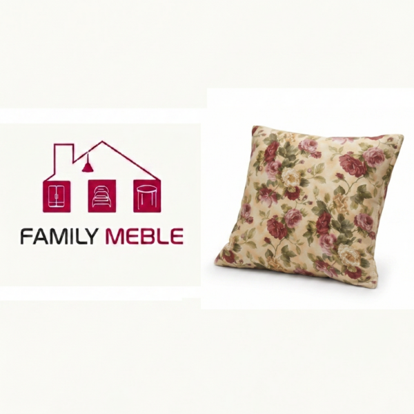 Family Meble — Poduszka dekoracyjna jasiek 45 x 45 poszewka beż tkanina Family Meble