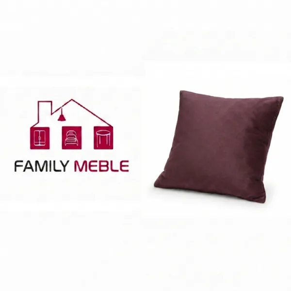 Family Meble — Poduszka dekoracyjna jasiek 45 x 45 poszewka burgund tkanina Family Meble