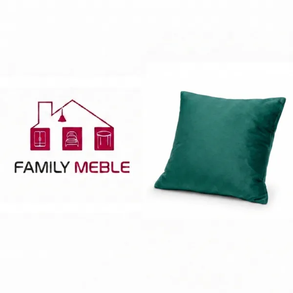 Family Meble — Poduszka dekoracyjna jasiek 45 x 45 poszewka turkusowy tkanina Family Meble