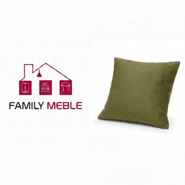 Family Meble — Poduszka dekoracyjna jasiek 45 x 45 poszewka oliwkowy tkanina Family Meble