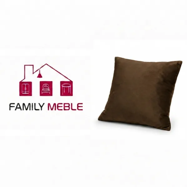 Family Meble — Poduszka dekoracyjna jasiek 45 x 45 poszewka brązowy tkanina Family Meble