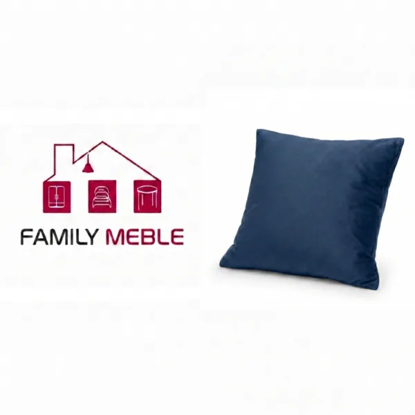 Family Meble — Poduszka dekoracyjna jasiek 45 x 45 poszewka granat Family Meble