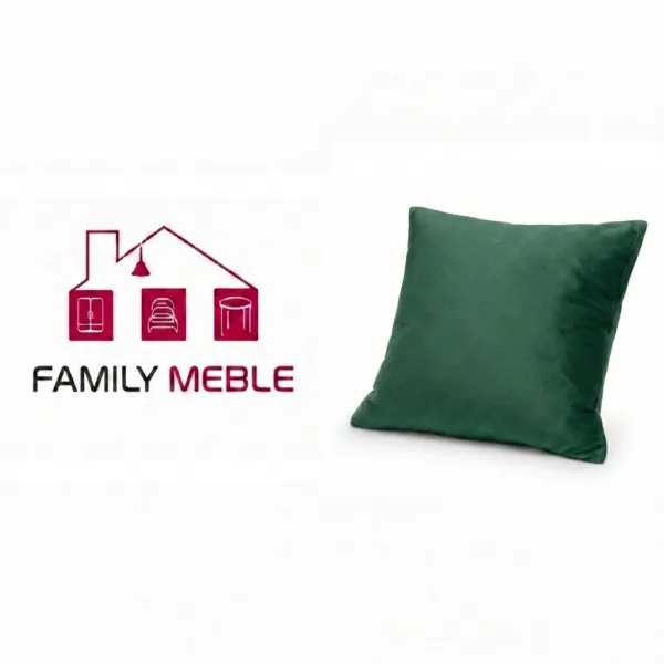 Family Meble — Poduszka dekoracyjna jasiek 45 x 45 poszewka butelkowa zieleń welur Family