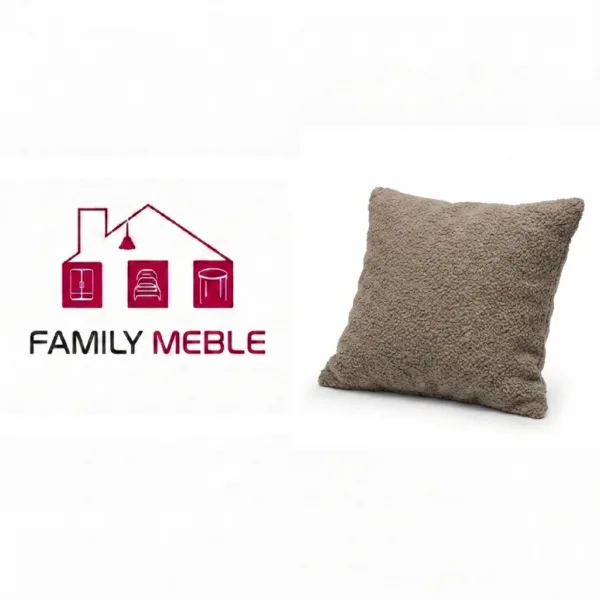 Family Meble — Poduszka dekoracyjna jasiek 45 x 45 poszewka brąz boucla Family Meble
