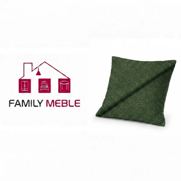 Family Meble — Poduszka dekoracyjna jasiek 45 x 45 poszewka zielony boucla Family Meble