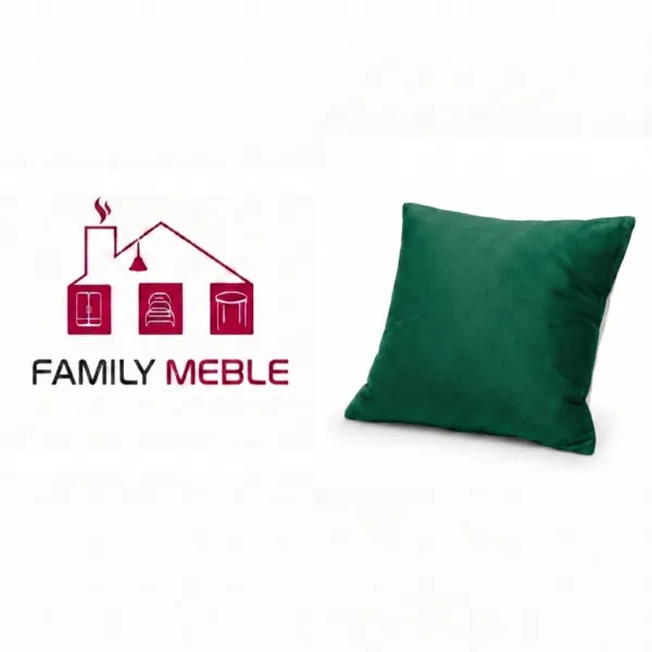 Family Meble — Poduszka dekoracyjna jasiek 45 x 45 poszewka zielony welur Family Meble