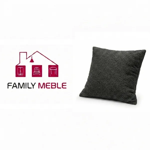 Family Meble — Poduszka dekoracyjna jasiek 45 x 45 poszewka czarny Boucla Family Meble